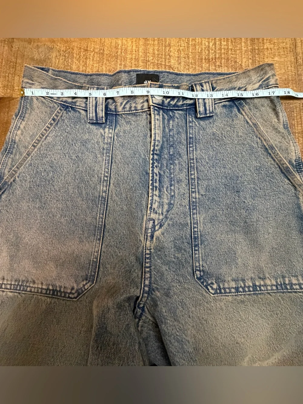 H&M Men's Relaxed Carpenter Jeans — Faded Gray-Blue